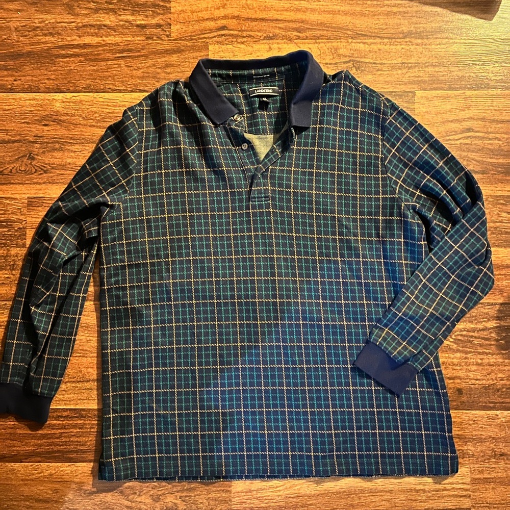 Lands End plaid shirt